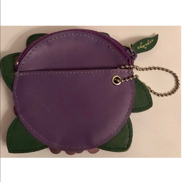 ROLFS VINTAGE LEATHER LILAC COIN PURSE/KEY FOB - Picture 3 of 5